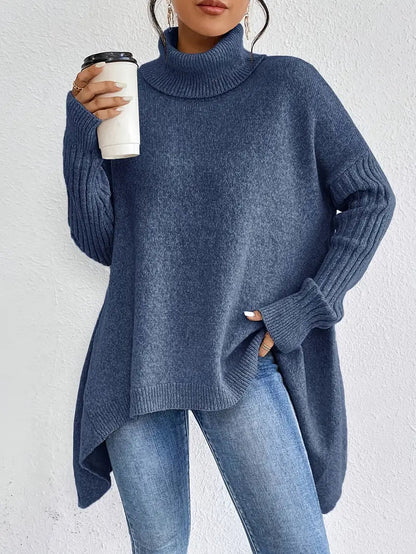 Gemütlicher langer Rollkragenpullover für den täglichen Komfort - Livezo