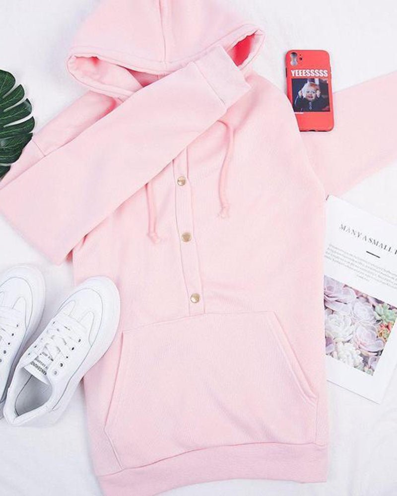 Gemütlicher rosa Hoodie mit Kängurutaschen für Damen - Livezo