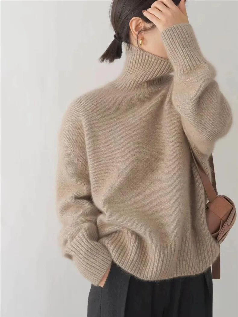 Gemütlicher weicher Strickpullover mit Rollkragen für kalte Tage - Livezo
