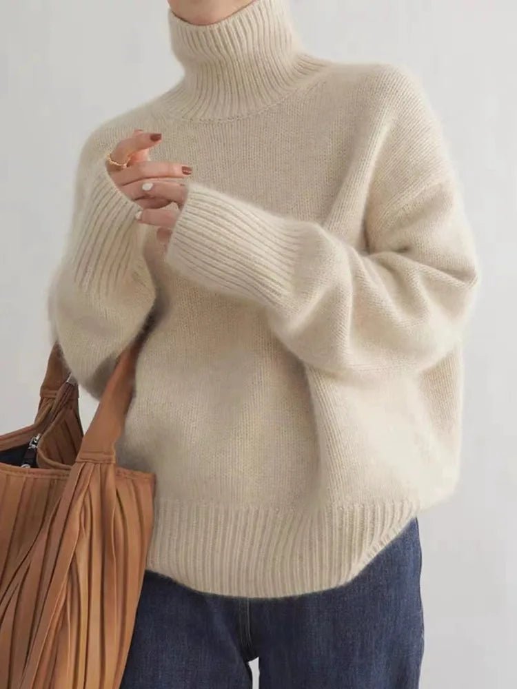 Gemütlicher weicher Strickpullover mit Rollkragen für kalte Tage - Livezo