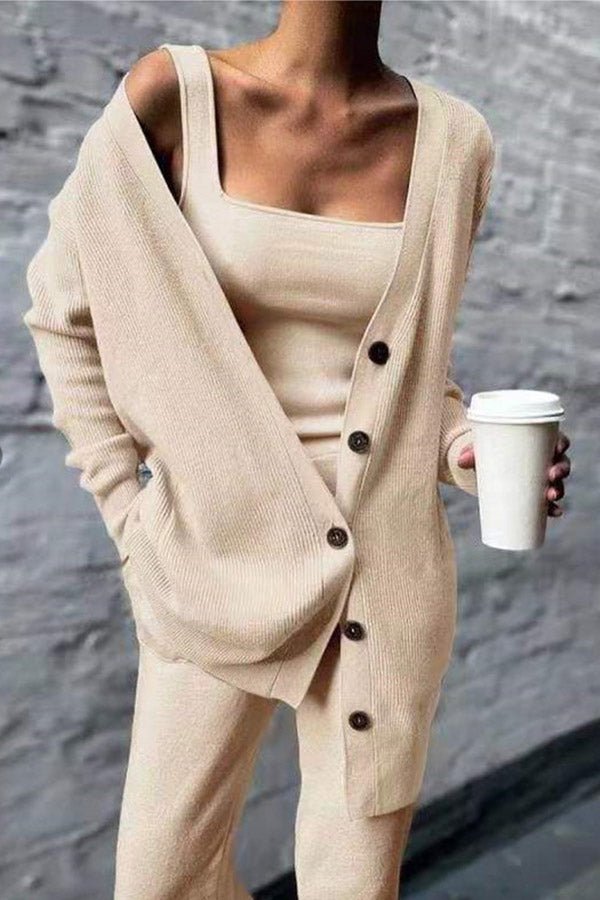 Gemütliches gestricktes Drei - teiliger Lounge - Set - Livezo