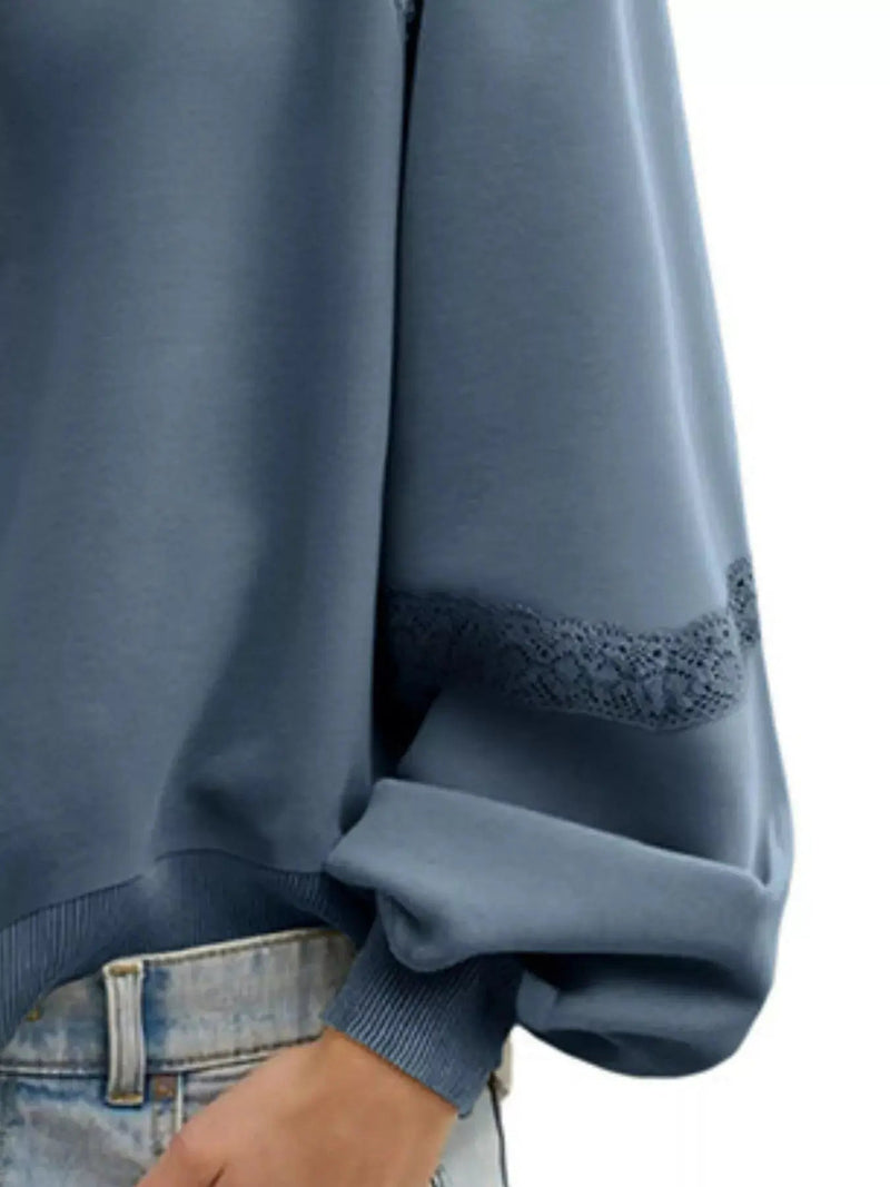 Gemütliches Sweatshirt mit Spitzenbesatz für lässig - schicke Looks - Livezo