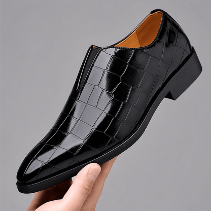 Genuine Leather Embossed Loafers - Harren Cole