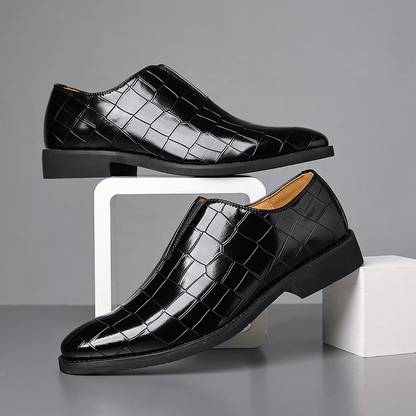 Genuine Leather Embossed Loafers - Harren Cole