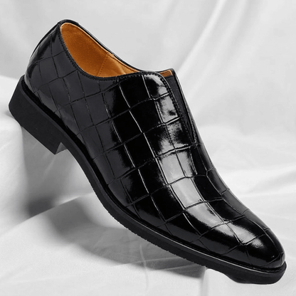 Genuine Leather Embossed Loafers - Harren Cole