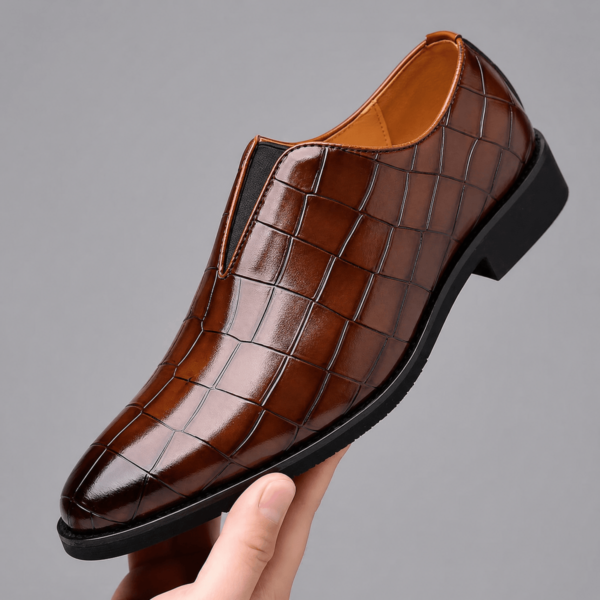 Genuine Leather Embossed Loafers - Harren Cole