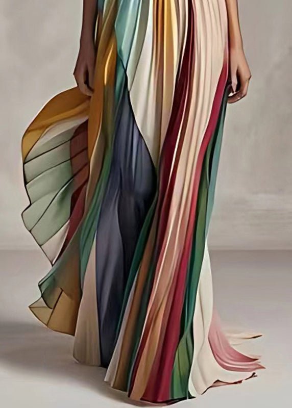 Gestreiftes Cold - Shoulder - Kleid - Livezo