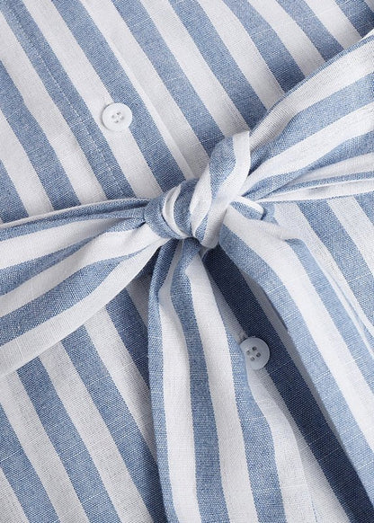 Gestreiftes Maxikleid Aus Baumwolle - Livezo