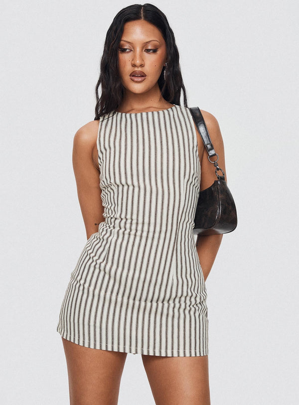 Gestreiftes Mini - Kleid für Damen Lässiges Sommeroutfit - Livezo