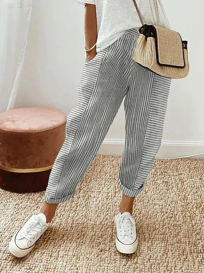 Avery | Striped Pants- Lässiger Komfort, markante Streifen.