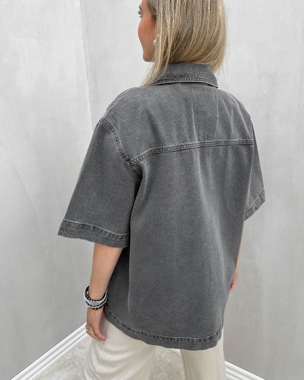 Oversized Jeanshemd-Jacke