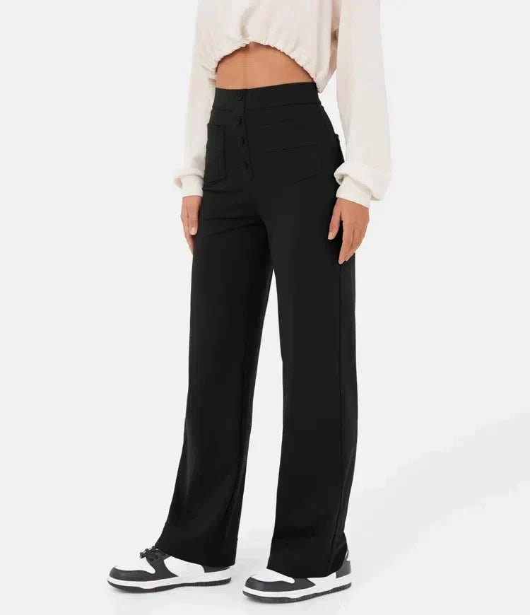 Helene - Elastische Freizeithose mit hoher Taille - Livezo