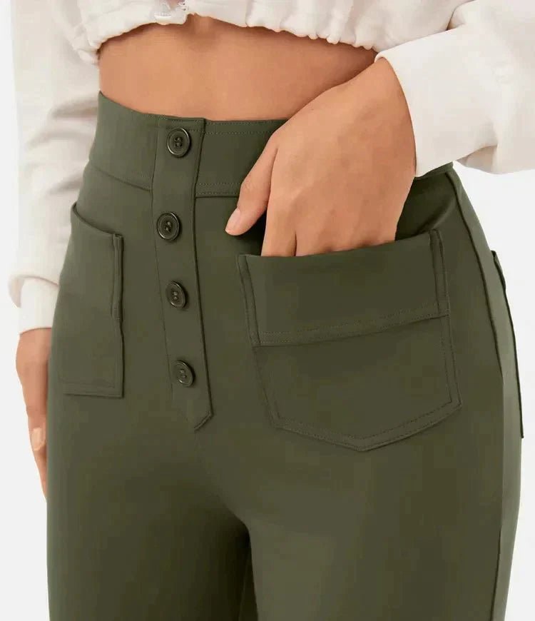 Helene - Elastische Freizeithose mit hoher Taille - Livezo