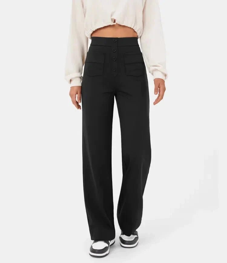 Helene - Elastische Freizeithose mit hoher Taille - Livezo