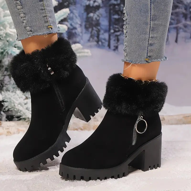 Helga - Winterstiefel für Damen mit Kunstfellfutter und klobigem Absatz - Livezo