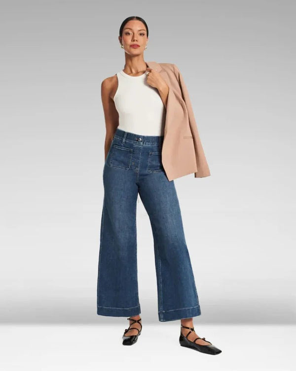 High - Waist Jeans mit weitem Bein - Livezo