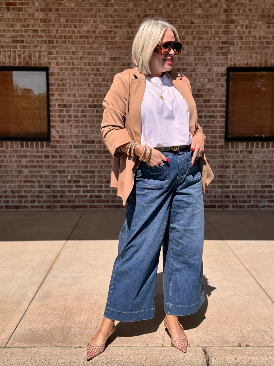 High - Waist Jeans mit weitem Bein - Livezo