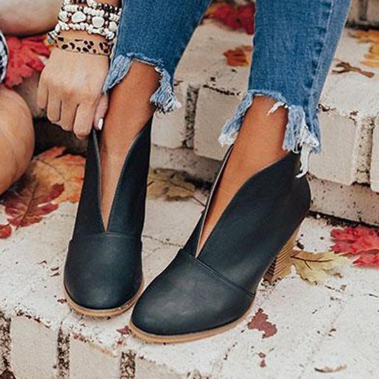 Hildegard | Damen Stiefeletten | Bequeme Boots mit Blockabsatz - Livezo
