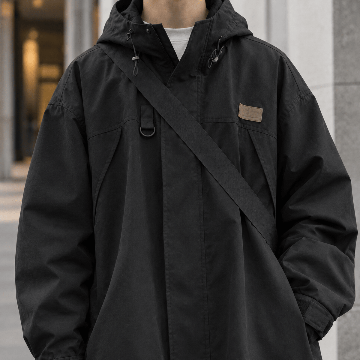 Hooded Woven Relaxed Fit Jacket - Harren Cole