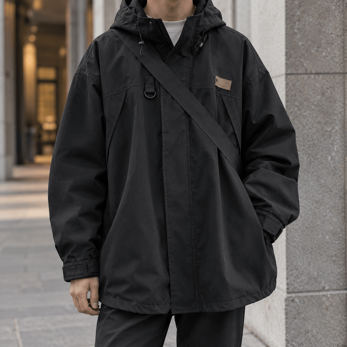 Hooded Woven Relaxed Fit Jacket - Harren Cole