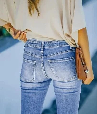 Ivona | Denim - Hose mit hoher Taille - Livezo