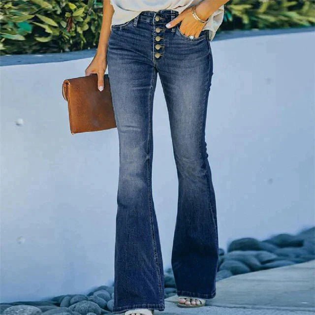 Ivona | Denim - Hose mit hoher Taille - Livezo