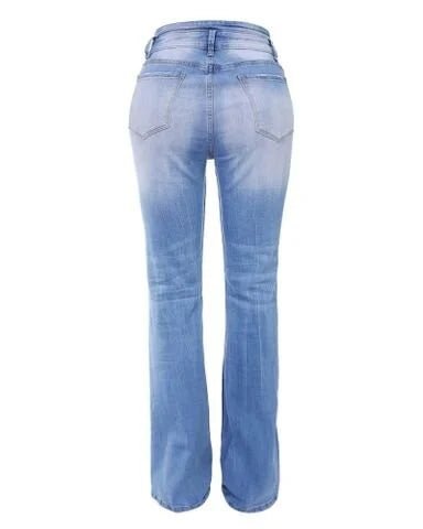 Ivona | Denim - Hose mit hoher Taille - Livezo