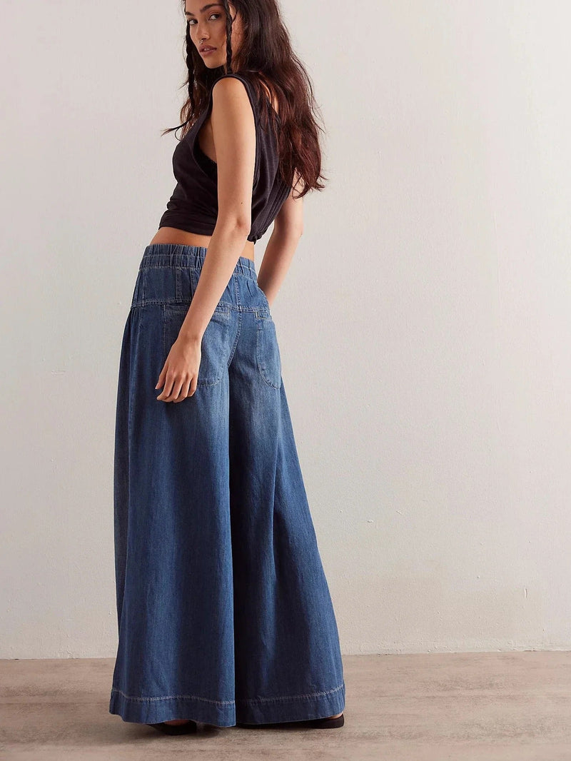 Jeans mit weitem Bein und lockerer Passform - Livezo