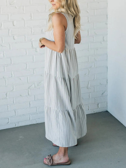 Jessa - Knopf - Front Stufenkleid - Livezo