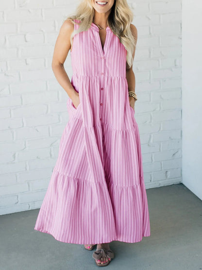 Jessa - Knopf - Front Stufenkleid - Livezo
