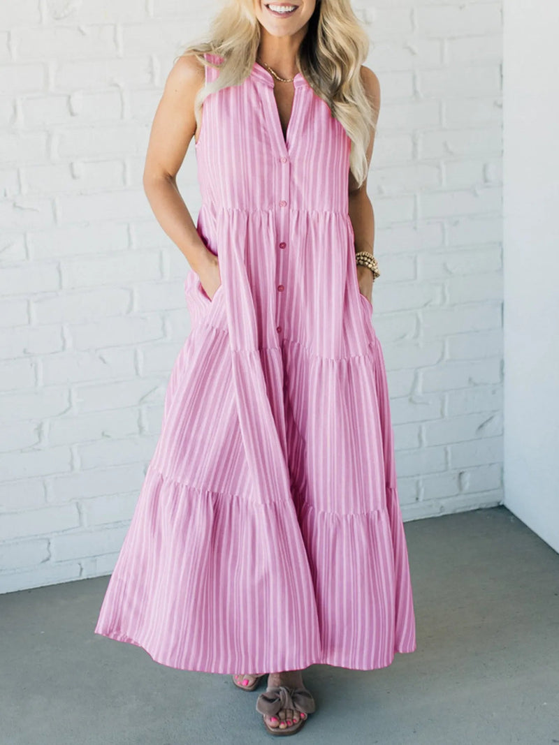 Jessa - Knopf - Front Stufenkleid - Livezo