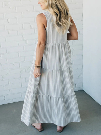 Jessa - Knopf - Front Stufenkleid - Livezo
