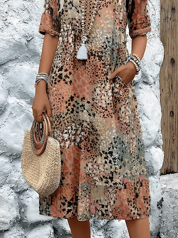 Journi | Lebhaftes Midikleid - Livezo