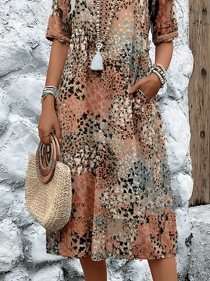 Journi | Lebhaftes Midikleid - Livezo