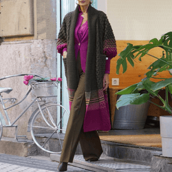 Julia - Moderner Druck Langarm - Strickjacke - Livezo