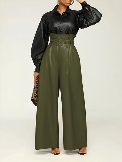 Julietta - Weit geschnittene High - Waist - Hose - Livezo