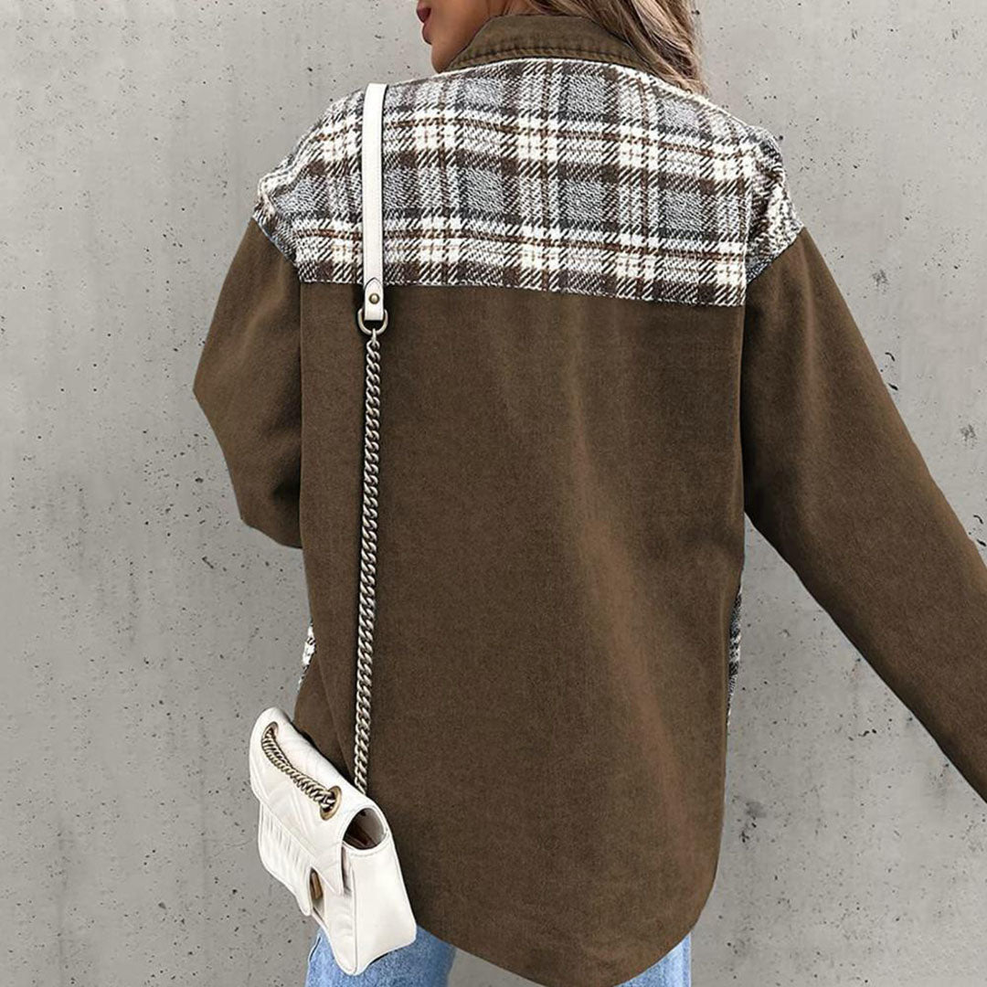 Klassische Karojacke mit Knöpfen und schickem Kragen - Livezo