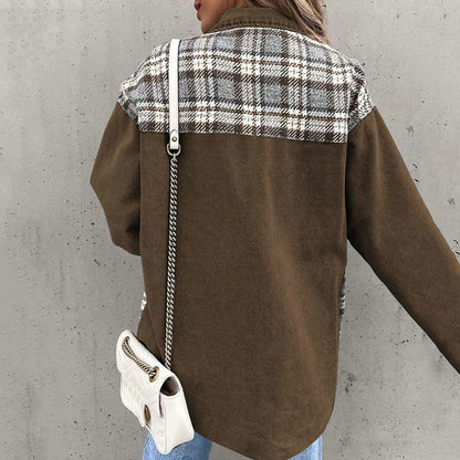 Klassische Karojacke mit Knöpfen und schickem Kragen - Livezo