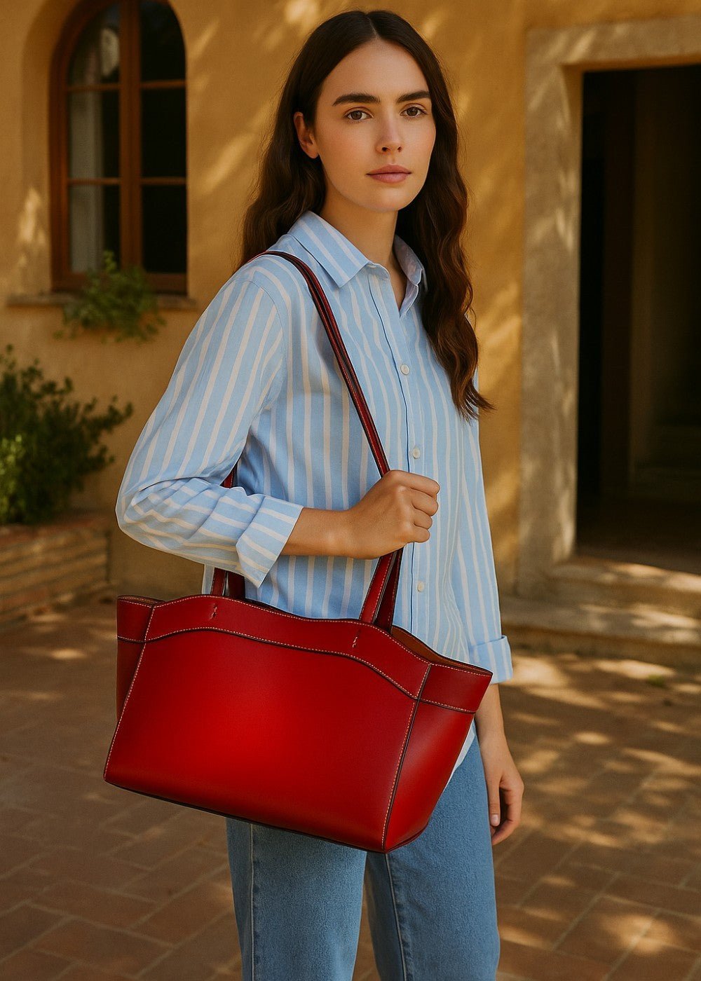 Klassische Ledertasche Tote - Livezo