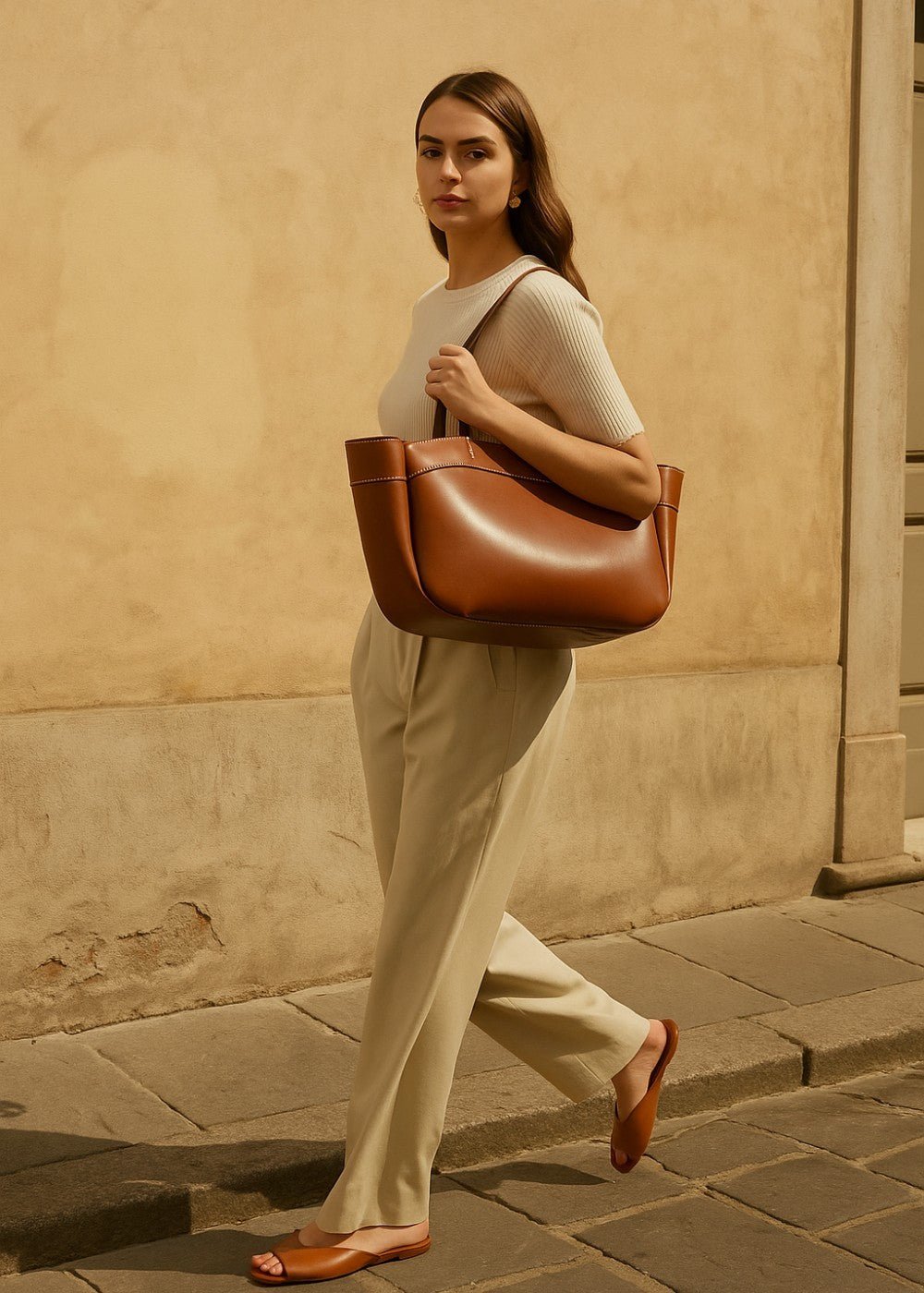 Klassische Ledertasche Tote - Livezo