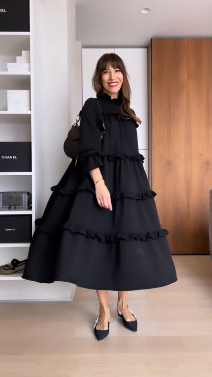 Klassisches schwarzes ärmelloses Kleid - Livezo