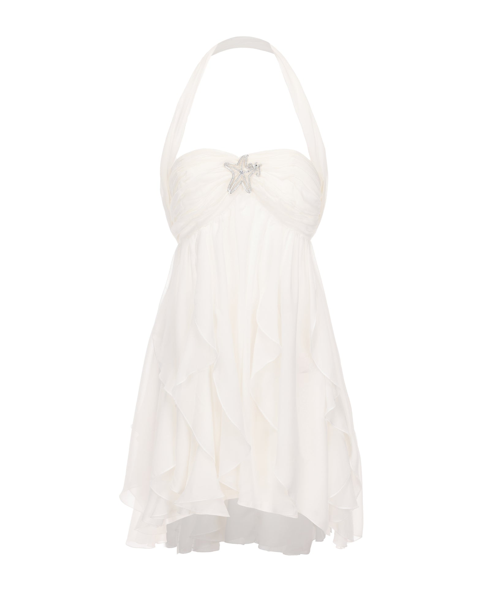 Kleid mit Blumenmuster und Neckholder - Ausschnitt - Livezo