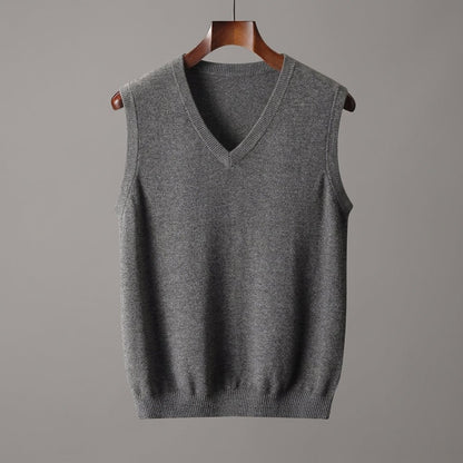 Knit V-Neck Sweater Vest Lightweight Layering - Harren Cole