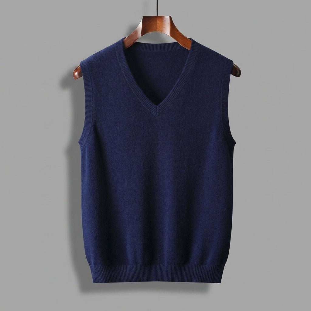 Knit V-Neck Sweater Vest Lightweight Layering - Harren Cole