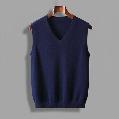 Knit V-Neck Sweater Vest Lightweight Layering - Harren Cole