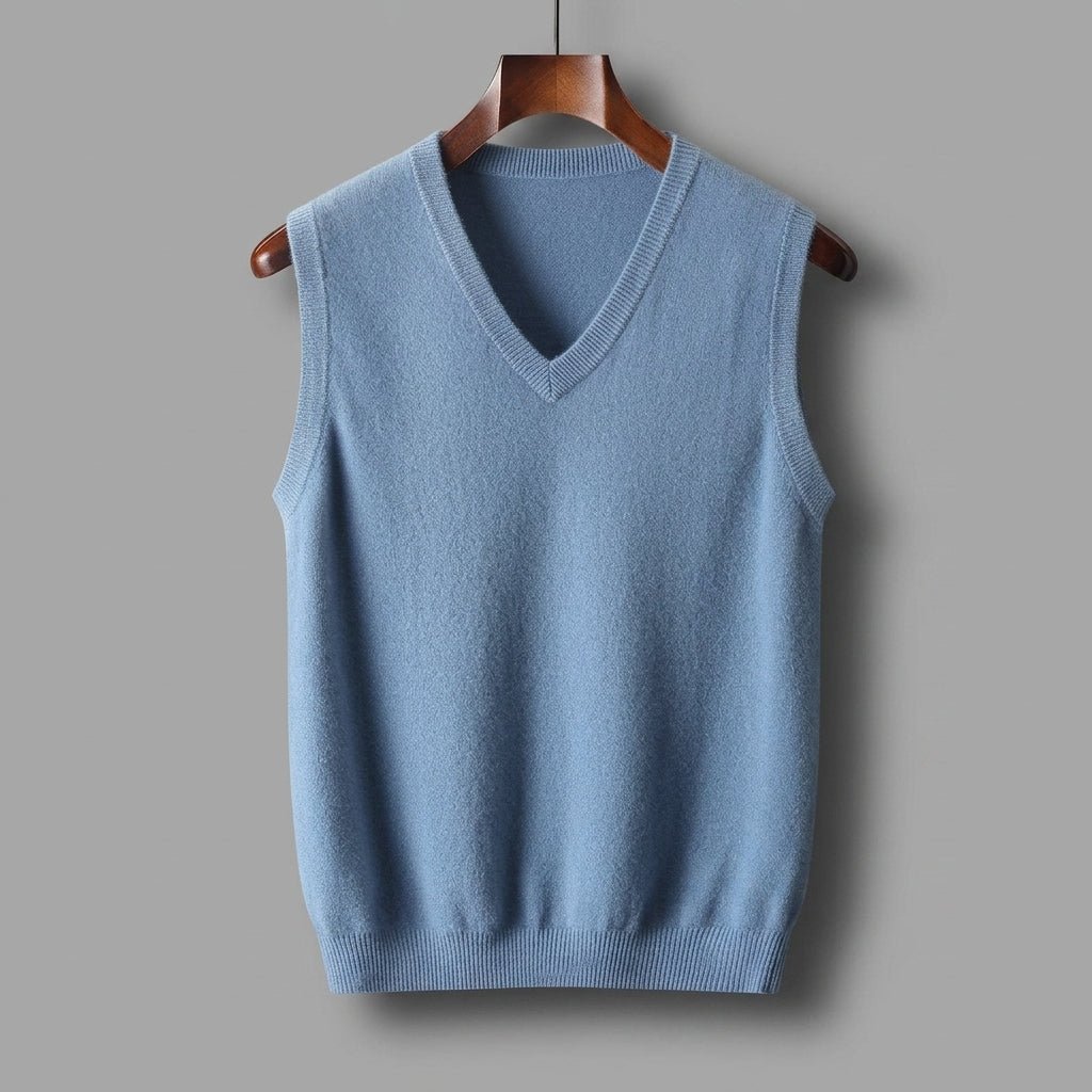 Knit V-Neck Sweater Vest Lightweight Layering - Harren Cole
