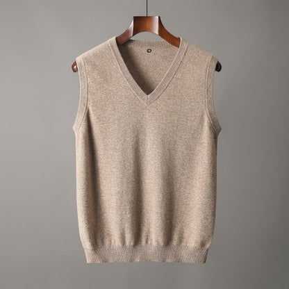 Knit V-Neck Sweater Vest Lightweight Layering - Harren Cole