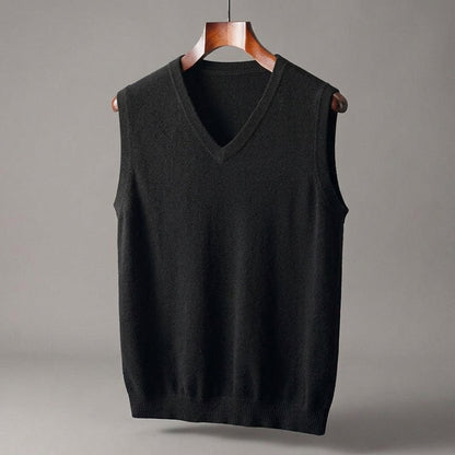 Knit V-Neck Sweater Vest Lightweight Layering - Harren Cole