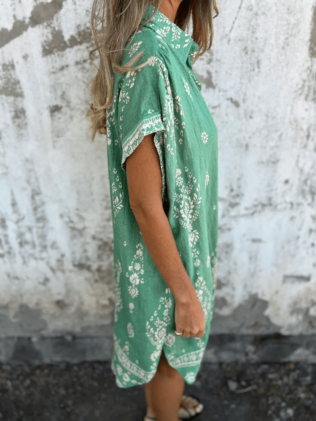 Kurzarmkleid mit Taschen - Livezo
