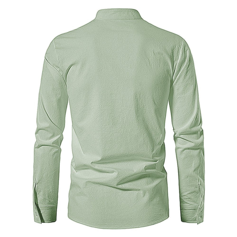 Lace - Up Stand Collar Shirt for Men - Harren Cole